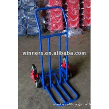 Stair climbing hand truck with triangle wheel